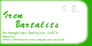 iren bartalits business card